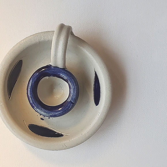 Williamsburg Salt Glaze Pottery Set of Candleholder and Small Pot - Picture 10 of 15